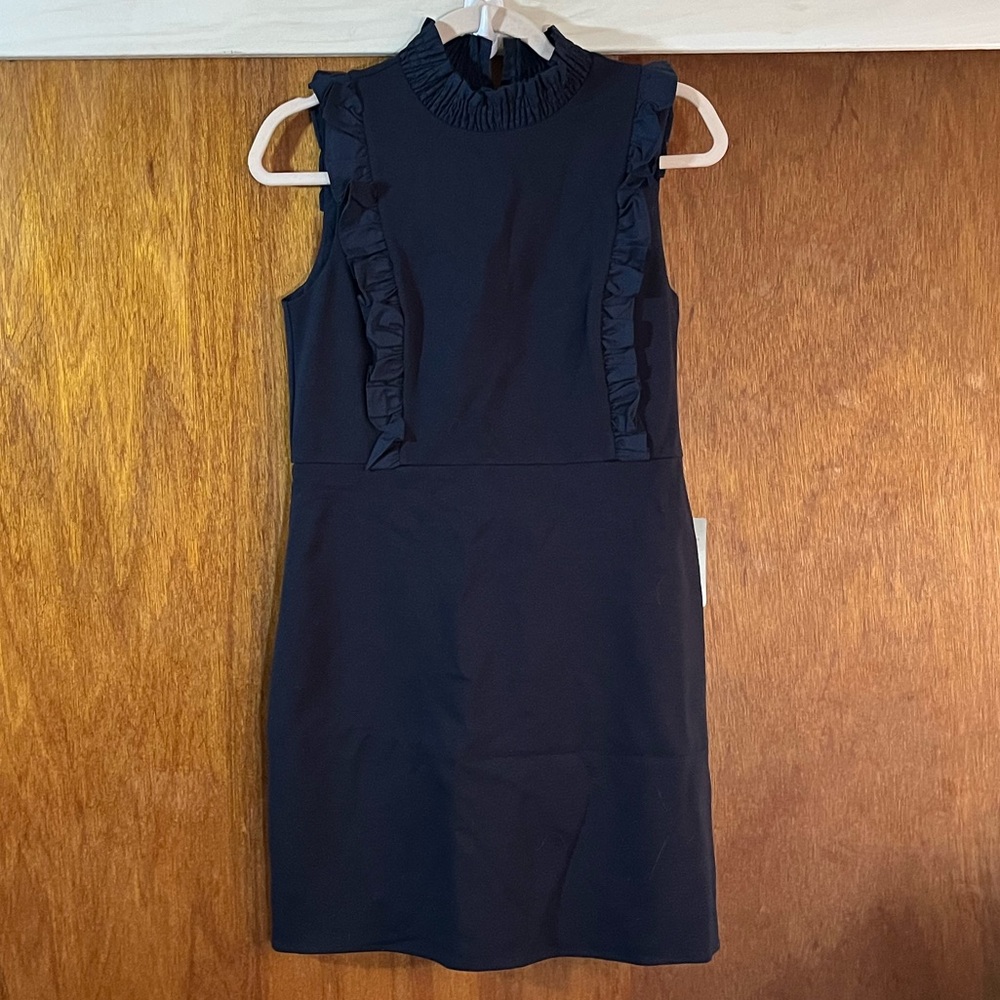 CHELSEA28 Navy Blue Dress w Ruffle Detail Sz 4P NWT